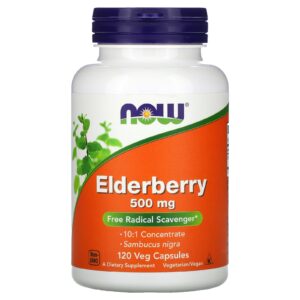 NOW Foods, Sabugueiro, 500 mg, 120 Cápsulas Vegetais