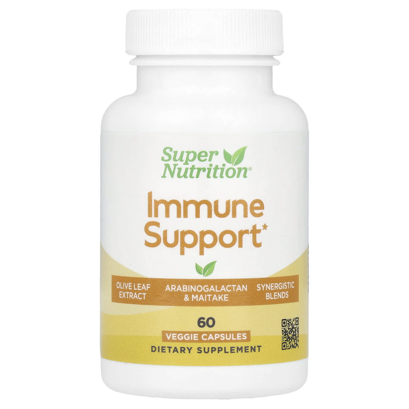 Super Nutrition, Immune Support com Arabinogalactan, Extrato de Cogumelo Maitake, Extrato de Eleutero e Extrato de Chá Verde, 60 Cápsulas Vegetais
