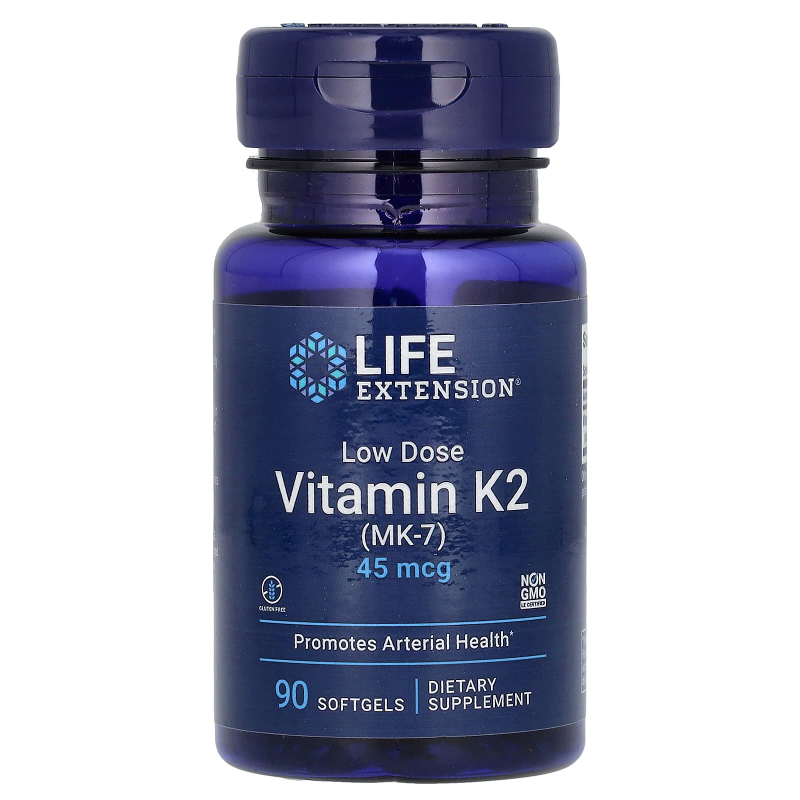 Life Extension, Vitamina K2 de Baixa Dosagem (MK-7), 45 mcg, 90 Cápsulas Softgel