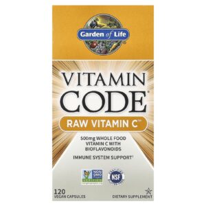 Garden of Life, Vitamin Code, Vitamina C RAW, 250 mg, 120 Cápsulas Veganas