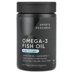 Sports Research, Óleo de Peixe Ômega-3, Potência Tripla, 90 Cápsulas Softgel