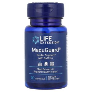 Life Extension, MacuGuard, Suporte Ocular com Açafrão, 60 Cápsulas Softgel