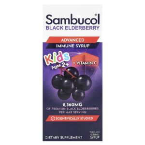 Sambucol, Kids, Sabugueiro Preto, Xarope para Imunidade Avançada, Para Maiores de 2 Anos, 8.360 mg, 230 ml (7,8 fl oz)