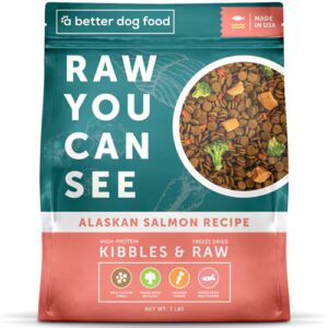 Ração seca para cães A Better Treat, ração e salmão liofilizado do Alasca - 3 lbs