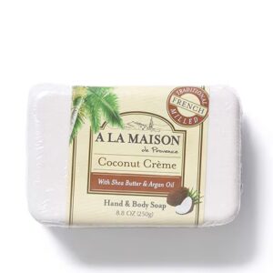 Sabonete em barra para mãos e corpo French Milled A La Maison com creme de coco - 8,8 oz