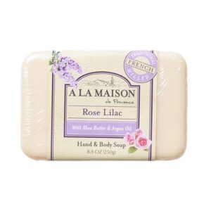 Sabonete em barra para mãos e corpo French Milled A La Maison, rosa lilás - 8,8 barras