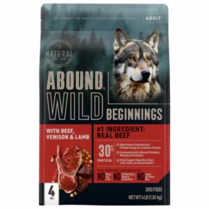 Ração seca para cães Abound Wild Beginnings, carne de veado e cordeiro - 4 lbs