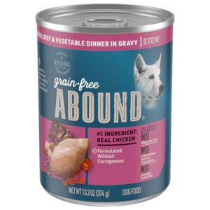 Ração úmida natural sem grãos Abound para cães e filhotes, carne e vegetais - 13,2 oz