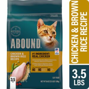 Ração seca natural para gatos Abound com frango e arroz integral - 1,6 kg