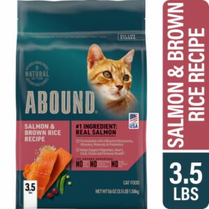 Ração seca natural para gatos Abound , receita de salmão e arroz integral - 1,6 kg