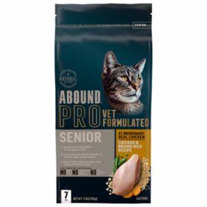 Ração seca para gatos Abound Pro+ Senior Formula Frango e arroz integral - 3,1 kg