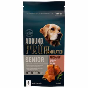 Ração seca para cães Abound Pro, formulada por veterinários, salmão, ervilha, para idosos - 3,6 kg