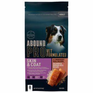 Ração seca para cães Abound Pro, formulada por veterinários, pele e pelagem, salmão, arroz integral - 3,6 kg