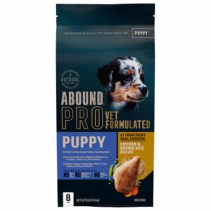 Ração seca para filhotes Abound Pro, formulada por veterinários, com frango e arroz integral - 3,6 kg