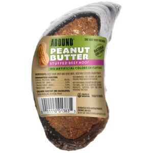 Abound Recheado com Casco de Boi para Cachorro, Recheado com Manteiga de Amendoim - 4,8 oz