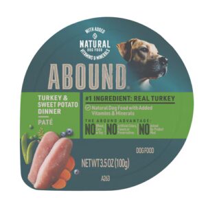 Comida úmida para cães Abound , jantar com patê de peru e batata-doce - 3,5 oz