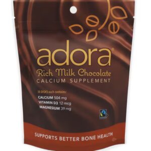 Suplemento de cálcio Adora Chocolate ao leite rico - 504 mg - 30 discos