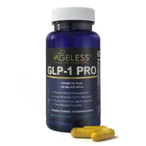 Ageless Foundation Laboratories GLP-1 PRO - Controle de desejos e suporte natural de peso - 60 cápsulas