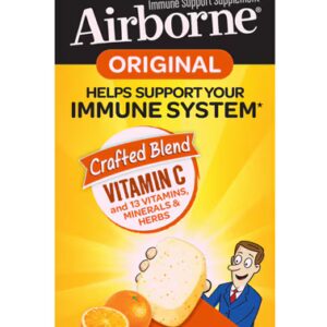 Suporte imunológico aerotransportado Vitamina C + 13 vitaminas, minerais e ervas cítricas - 96 comprimidos mastigáveis