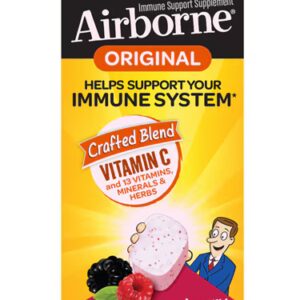 Suporte imunológico aerotransportado Vitamina C + 13 vitaminas, minerais e ervas Very Berry - 32 comprimidos mastigáveis