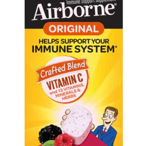Suporte imunológico aerotransportado Vitamina C + 13 vitaminas, minerais e ervas Very Berry - 96 comprimidos mastigáveis