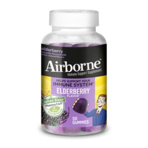 Suporte imunológico aerotransportado , vitamina C e D + zinco, sabugueiro - 50 gomas