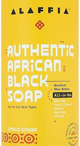 Sabonete preto africano autêntico Alaffia tudo em um - cítrico e gengibre - 32 fl oz