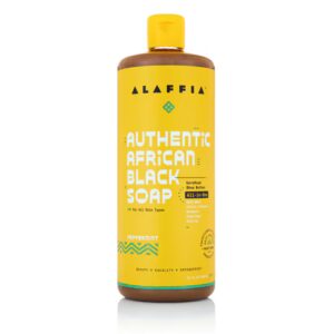 Sabonete preto africano autêntico Alaffia tudo em um - hortelã-pimenta - 32 fl oz