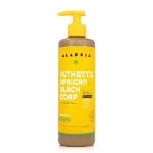 Sabonete preto africano autêntico Alaffia tudo em um - hortelã-pimenta - 16 fl oz