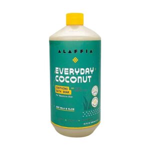 Alaffia EveryDay Coconut Soothing Bath Soak Leite de Aveia e Aloe Vera - 32 fl oz