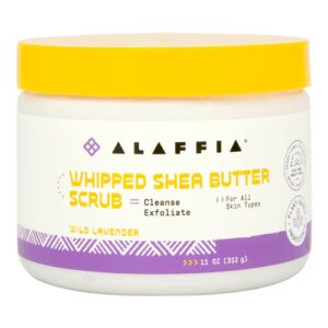 Esfoliante de manteiga de karité batida Alaffia - Lavanda selvagem - 8 fl oz