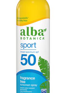 Protetor solar Alba Botanica Cool Sport Spray transparente refrescante FPS 50 - 5 fl oz