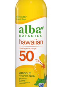 Protetor solar em spray havaiano Alba Botanica FPS 50 - Coco -- 5 fl oz