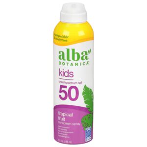 Protetor solar em spray infantil Alba Botanica FPS 50 com frutas tropicais - 145 ml