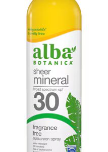 Protetor solar em spray Alba Botanica Sheer Mineral FPS 30 sem fragrância - 145 ml