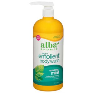 Alba Botanica Gel de Banho e Ducha Muito Emoliente Menta Brilhante - 32 fl oz