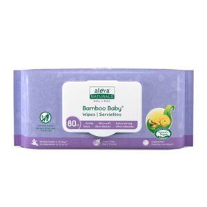 Lenços umedecidos de bambu para bebês Aleva Naturals - 80 lenços umedecidos