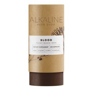 Suplemento para o sangue da Alkaline Herb Shop - Ferro - 200 cápsulas