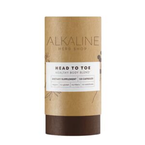 Suplemento Alkaline Herb Shop da cabeça aos pés - Corpo saudável e feliz - 120 cápsulas