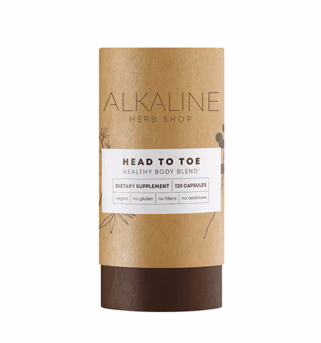 Suplemento Alkaline Herb Shop da cabeça aos pés - Corpo saudável e feliz - 120 cápsulas