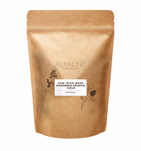 Alkaline Herb Shop Raw Chondrus Crispus Sea Moss Gold - Musgo do Mar da Irlanda - 4 oz