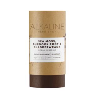 Alkaline Herb Shop Sea Moss - Suplemento de raiz de bardana e fucus vesicular - 90 cápsulas