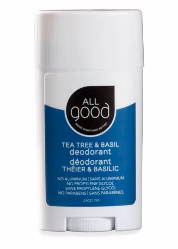 Desodorante All Good sem alumínio - Tea Tree e manjericão - 2,5 oz