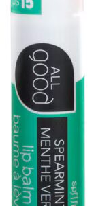 Bálsamo labial orgânico All Good - FPS 15 Hortelã-verde -- 0,15 oz