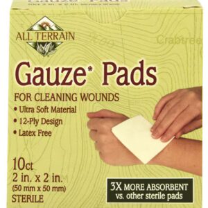 Almofadas de gaze para todos os terrenos sem látex 2 pol. x 2 pol. -- 10 almofadas