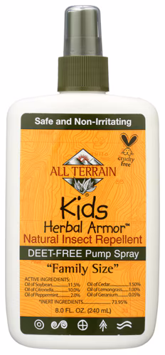 Spray repelente natural de insetos Herbal Armor para crianças All Terrain Kids, sem Deet - 8 fl oz