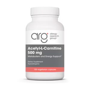 Allergy Research Group Acetil-L-Carnitina -- 1000 mg - 100 Cápsulas Vegetarianas