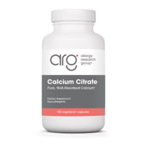 Citrato de cálcio do Allergy Research Group - 180 cápsulas vegetarianas