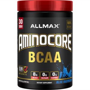 ALLMAX Nutrition Aminocore BCAA Framboesa Azul -- 0,69 lb