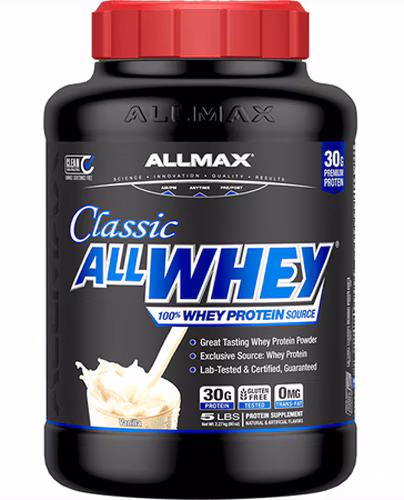 ALLMAX Nutrition Classic AllWhey 100% Whey Protein Source Baunilha -- 5 lbs